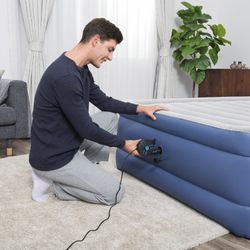 Inflador Eléctrico Portátil AC Power Grip Bestway 3 Adaptadores Válvulas