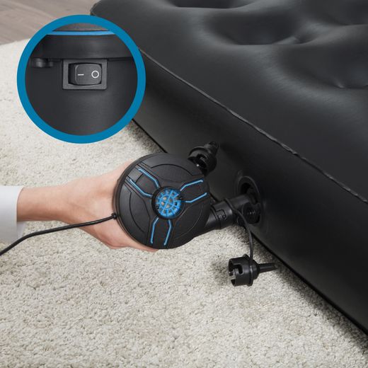 Inflador Eléctrico Portátil AC Power Grip Bestway 3 Adaptadores Válvulas
