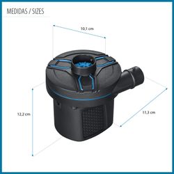 Inflador Eléctrico Portátil DC Power Touch Bestway 3 Adaptadores Válvulas Toma 12V