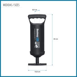 Pompa Manuale Bestway Air Hammer 30 cm con Tubo Flessibile 80 cm e 3 Adattatori