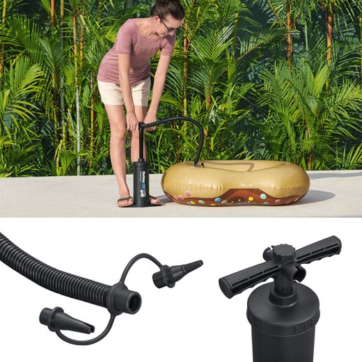 Pompa Manuale Bestway Air Hammer 37 cm con Tubo Flessibile 80 cm e 3 Adattatori
