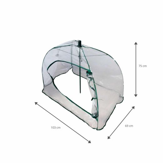 Invernadero Automontable para Plantas Gardiun Bosco 103x69x75 cm - Protector Paraguas para Jardín y Balcones