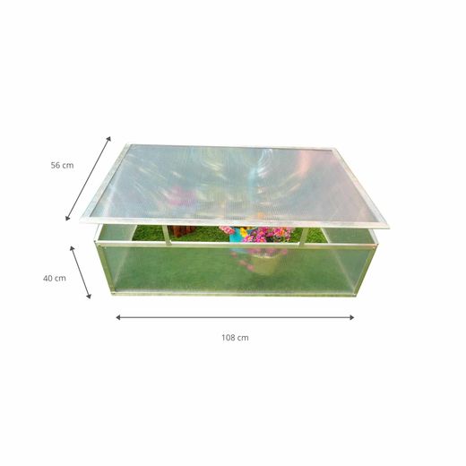 Invernadero Gardiun Jaca I 108x56x40 cm - 1 Agua - Policarbonato Transparente - Protección para Plantas y Cultivos en Exterior