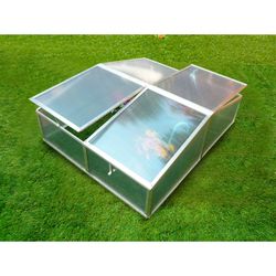 Invernadero Gardiun Jaca II 108x108x40 cm, 2 Aguas, Policarbonato Transparente – Jardín y Cultivo Interior con Protección Solar y Resistencia Extrema