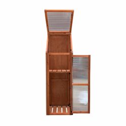 Invernadero Gardiun Wooden III 35x41x132 cm Vertical en Madera y Policarbonato - Jardín Interior con Estructura de Madera y Panel de Policarbonato Transparente para Cultivo en Casa