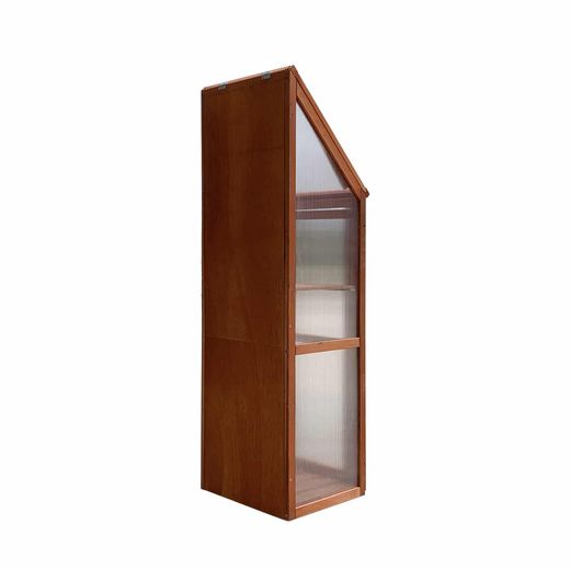 Invernadero Gardiun Wooden III 35x41x132 cm Vertical en Madera y Policarbonato - Jardín Interior con Estructura de Madera y Panel de Policarbonato Transparente para Cultivo en Casa