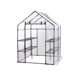 Invernadero PVC Gardiun Doble Leaf 143x143x195 cm con 4 Estantes Dobles para Cultivo Interior y Exterior