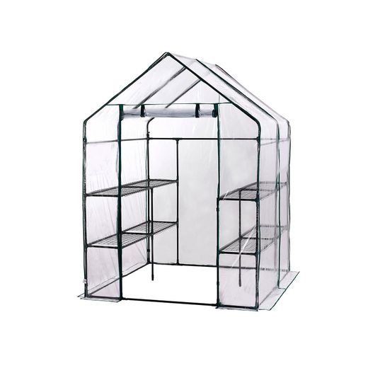 Invernadero PVC Gardiun Doble Leaf 143x143x195 cm con 4 Estantes Dobles para Cultivo Interior y Exterior