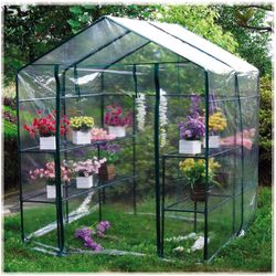 Invernadero PVC Gardiun Doble Leaf 143x143x195 cm con 4 Estantes Dobles para Cultivo Interior y Exterior