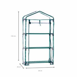 Invernadero PVC Gardiun Leaf I 49x69x125 cm con Recubrimiento de Polietileno, 3 Estantes y Suelo - Ideal para Cultivo Interior y Exterior