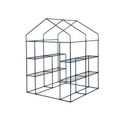 Invernadero PVC y Acero Gardiun New Leaf 4 Estantes 143x143x195 cm, Color Verde, con Puerta de Cremallera – Ideal para Cultivo Interior y Exterior
