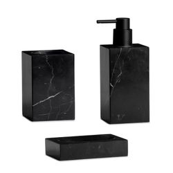 Jabonera, 13 x 9 x 3 cm, de mármol en negro | Colección Black Marble