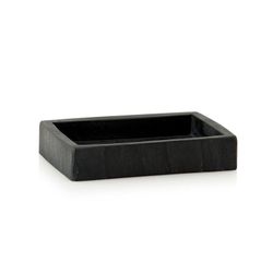 Jabonera, 14 x 6,5 x 2,5 cm, de poliresina en negro | Colección Pizarra
