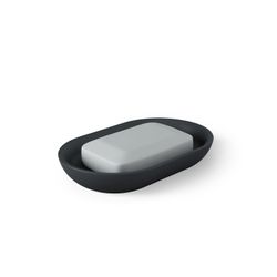 Seifenschale, 14 x 9 x 3 cm, aus schwarzem Resin | Kollektion Junip