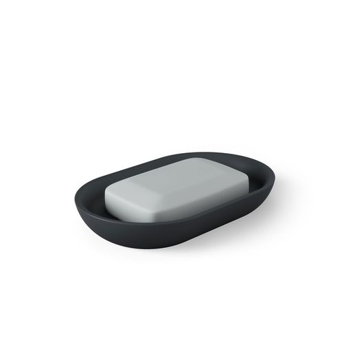 Seifenschale, 14 x 9 x 3 cm, aus schwarzem Resin | Kollektion Junip