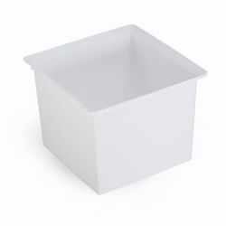 Jardinera cuadrada blanca Mondum 40x40x31 cm, modular y multifuncional