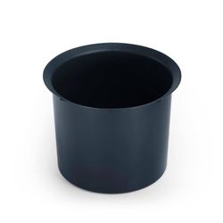 Jardinera redonda Mondum negra 40x31 cm, cubitera modular para jardín y terraza