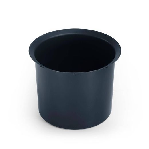 Jardinera redonda Mondum negra 40x31 cm, cubitera modular para jardín y terraza