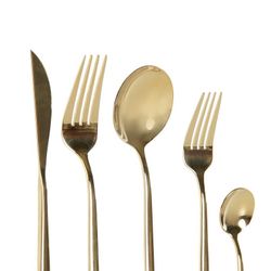 Set da 20 posate, 30 x 26 x 36 cm, in acciaio dorato | Collezione Chic