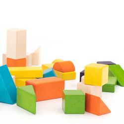Gioco di costruzione Montessori, 30 x 24 x 4,5 cm, in legno di albero di loto multicolore | Collezione Foster