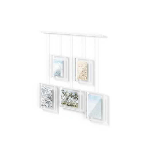 Juego de portafotos, 66 x 3 x 69 cm, de vidrio en blanco | Colección Exhibit