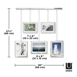 Juego de portafotos, 66 x 3 x 69 cm, de vidrio en cromo | Colección Exhibit