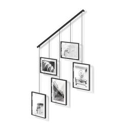 Juego de portafotos, 66 x 3 x 69 cm, de vidrio en negro | Colección Exhibit