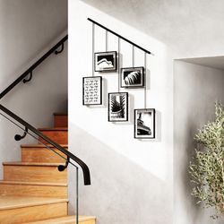 Juego de portafotos, 66 x 3 x 69 cm, de vidrio en negro | Colección Exhibit