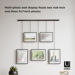Juego de portafotos, 66 x 3 x 69 cm, de vidrio en negro | Colección Exhibit
