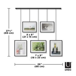 Juego de portafotos, 66 x 3 x 69 cm, de vidrio en negro | Colección Exhibit