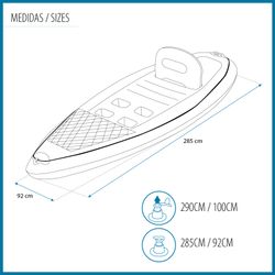 Kayak gonflable de pêche Bestway Hydro-Force Koracle 285x92x57 cm pour 1 personne avec pagaie et pompe