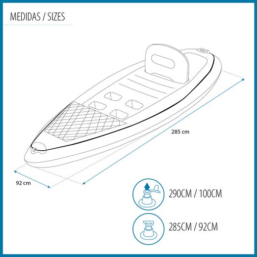 Kayak gonflable de pêche Bestway Hydro-Force Koracle 285x92x57 cm pour 1 personne avec pagaie et pompe