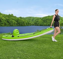 Kayak gonflable de pêche Bestway Hydro-Force Koracle 285x92x57 cm pour 1 personne avec pagaie et pompe