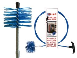 Kit escobilla limpieza chimenea Kekai, nylon 8 cm, 2 m con mango