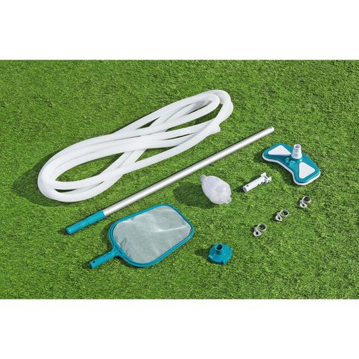 Kit de Nettoyage pour Piscine Bestway AquaClean avec Perche 279 cm et Nettoyeur de Fond