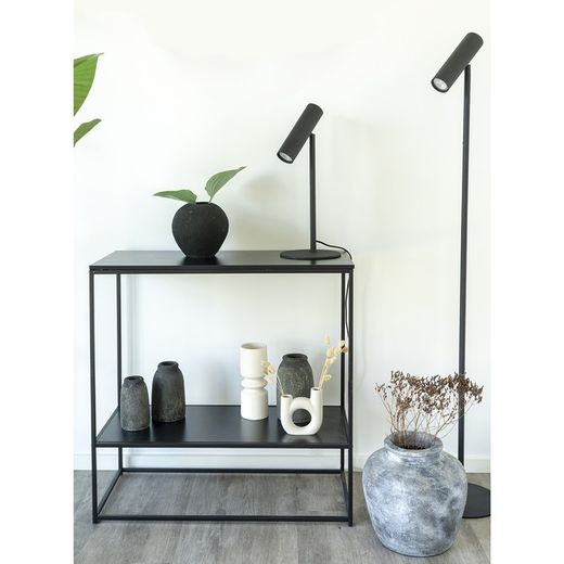 Lampada da tavolo, 20 x 20 x 47 cm, in acciaio nero | Collezione Parigi