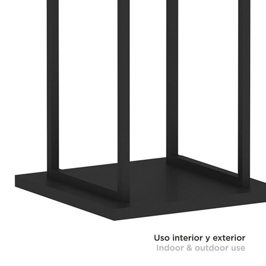 Portalegna, 33 x 33 x 115 cm, in acciaio galvanizzato nero | Collezione Design