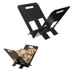 Leñero, 38 x 39 x 26 cm, de hierro forjado en negro | Colección Leggio