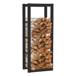 Leñero, 40 x 25 x 100 cm, de acero galvanizado en negro | Colección Rack