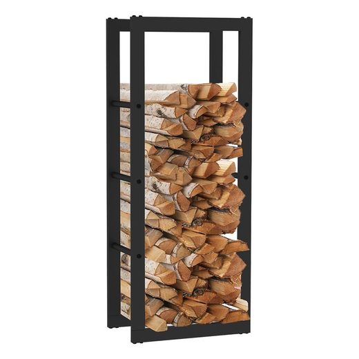 Leñero, 40 x 25 x 100 cm, de acero galvanizado en negro | Colección Rack