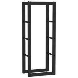 Leñero, 40 x 25 x 100 cm, de acero galvanizado en negro | Colección Rack