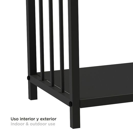 Portalegna, 43 x 33 x 45 cm, in acciaio galvanizzato nero | Collezione Handle