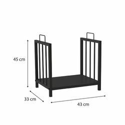 Portalegna, 43 x 33 x 45 cm, in acciaio galvanizzato nero | Collezione Handle