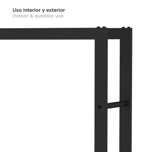 Portalegna, 60 x 25 x 100 cm, in acciaio galvanizzato nero | Collezione Rack