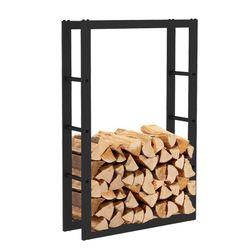 Portalegna, 60 x 25 x 100 cm, in acciaio galvanizzato nero | Collezione Rack
