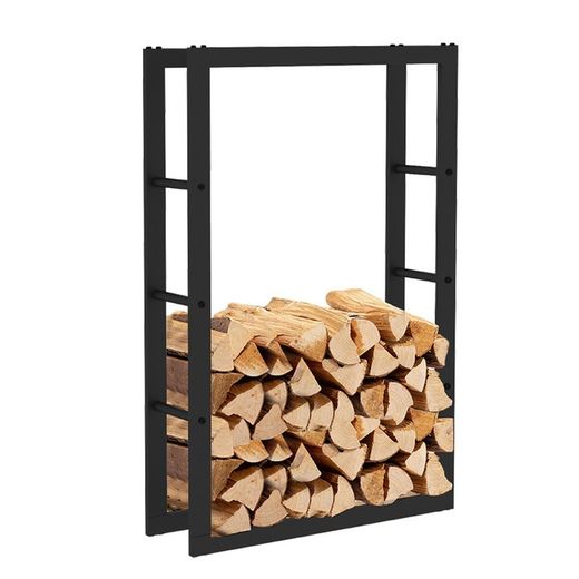 Portalegna, 60 x 25 x 100 cm, in acciaio galvanizzato nero | Collezione Rack