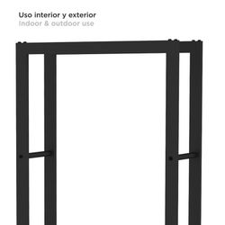 Portalegna, 60 x 25 x 150 cm, in acciaio galvanizzato nero | Collezione Rack