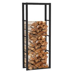 Portalegna, 60 x 25 x 150 cm, in acciaio galvanizzato nero | Collezione Rack