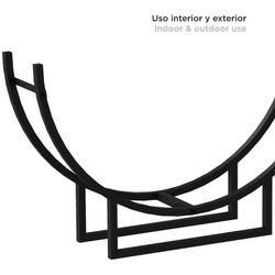 Leñero, 92 x 21 x 55 cm, de acero galvanizado en negro | Colección Semiround