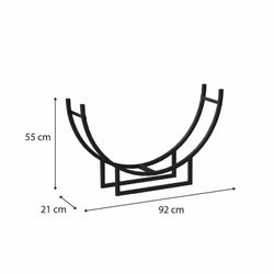 Leñero, 92 x 21 x 55 cm, de acero galvanizado en negro | Colección Semiround